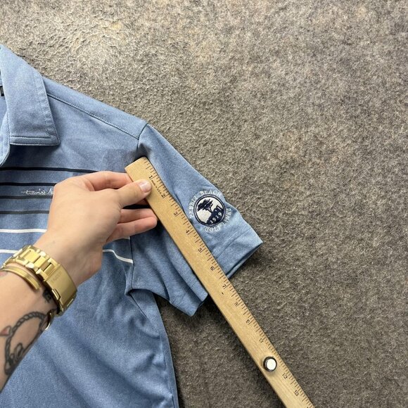 Travis Mathew Polo Shirt Mens Medium Blue Pebble Beach Golf Links Performance - Picture 4 of 14